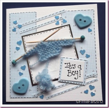 Baby Boy knitting Card