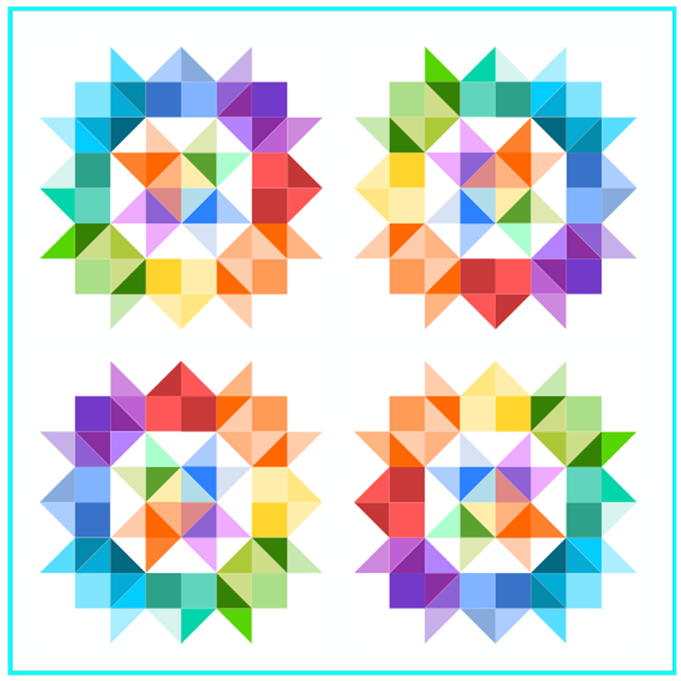 Finished Happy rainbow dutch rose