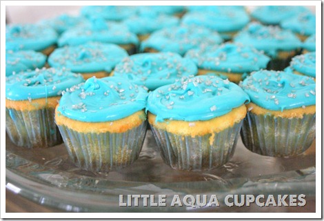 aqua mini cupcakes