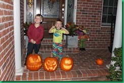 boys and pumpkins