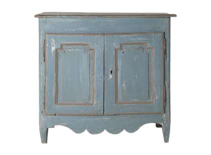 This distressed, antique cabinet has such a relaxed feel while the lines keep it from fading into a wall. Its blue and gray tones remind me of weathered pier on the water. (jasonhomeanddesign.com) This distressed, antique cabinet has such a relaxed feel while the lines keep it from fading into a wall. Its blue and gray tones remind me of weathered pier on the water. (jasonhomeanddesign.com)