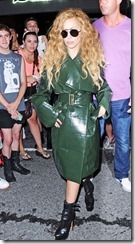 51187335 Singer Lady Gaga steps out in a green raincoat in New York City, New York on August 22, 2013. FameFlynet, Inc - Beverly Hills, CA, USA - +1 (818) 307-4813
