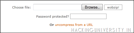 Extract Zipped Files Online With WobZip www.HackingUniversity.in