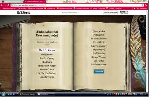 Abril G. Karera en Pottermore