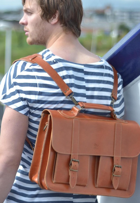 Tan Leather School Satchel, £160, Grafea