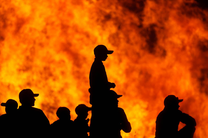 flds boys standing around bonfire