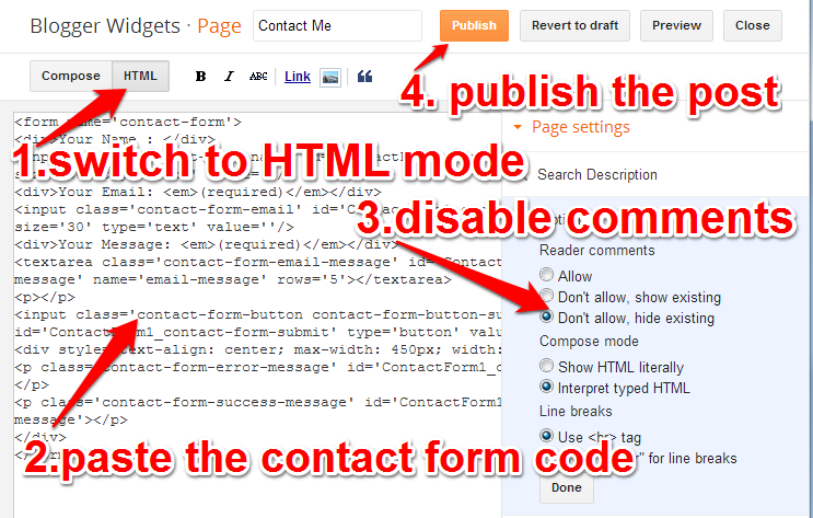 blogger-comment-form-contact-form-code
