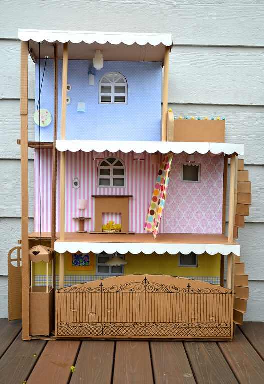barbie doll house made of cardboard