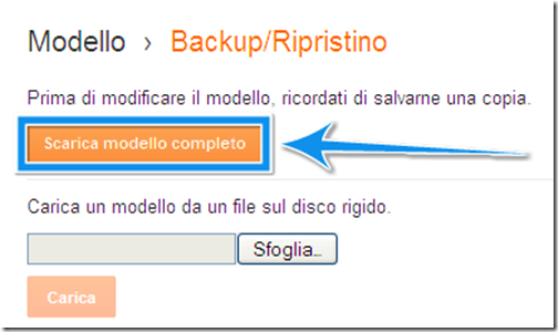 modo per salvare template modello html codice blog blogger