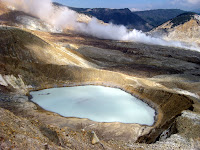 Looking down on the crater lake