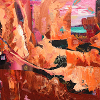 Desert Stone, 24x24, acrylic and oil on board