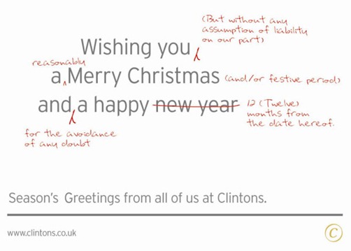 Clintons Christmas Card