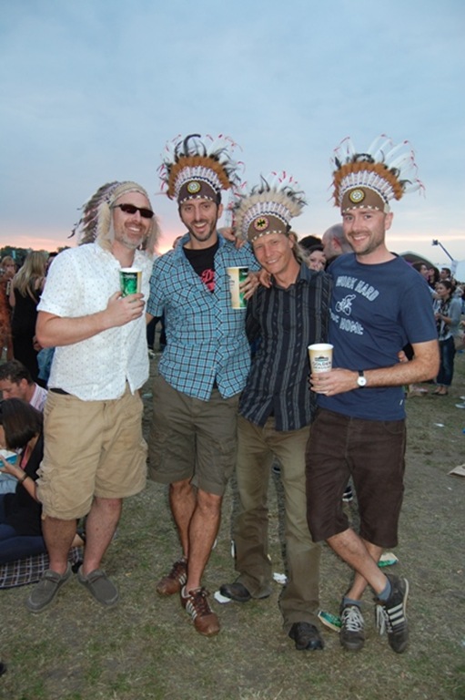 These four guys and their Indian headdresses are bringing Woodstock back. 