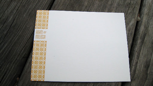Starshaped Press also designed the couple's thank-you notes. Starshaped Press also designed the couple's thank-you notes.