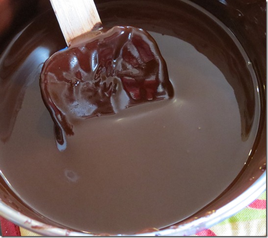 Melted chocolate and butter for Fudgy Gooey Brownies (Aug. SRC Group C)