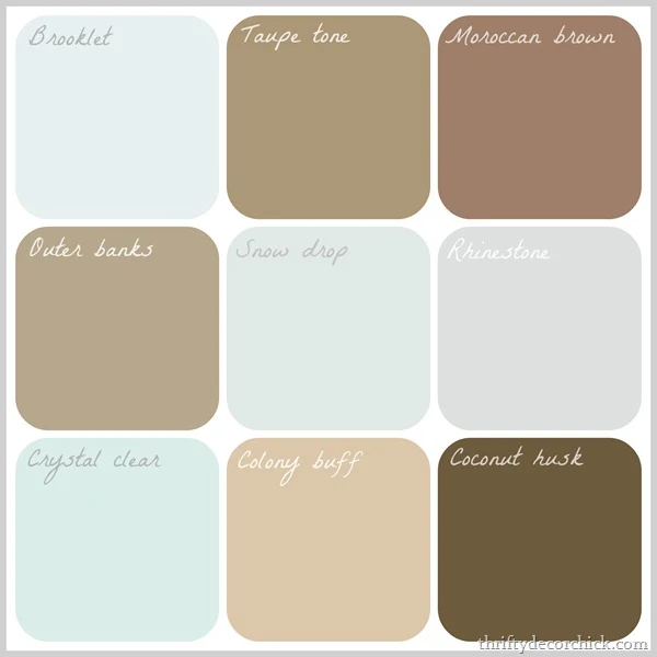 Paint palette inspired by farm fresh eggs thriftydecorchick.com