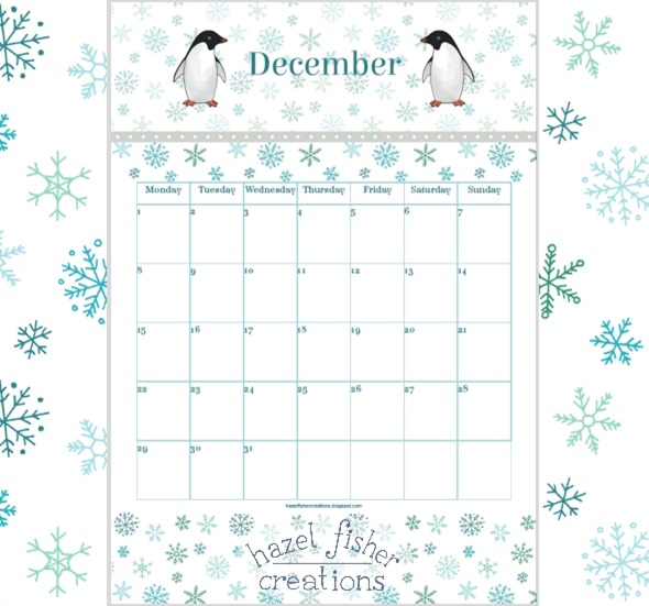 2014 December 02 free printable calendar penguins hazel fisher creations 2014 December 02 free printable calendar penguins hazel fisher creations