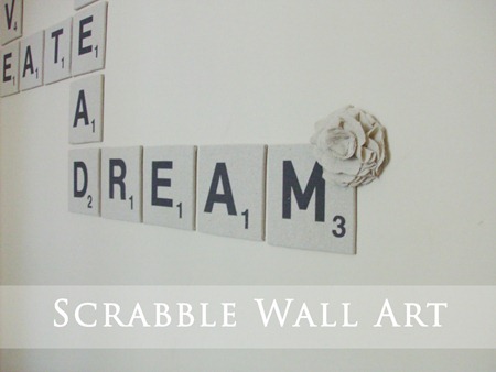 DIY scrabble wall art