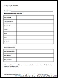 Language Survey - Gather Information about Your English Language Learners by Giving Parents this Free Surve Language Survey - Gather Information about Your English Language Learners by Giving Parents this Free Survey