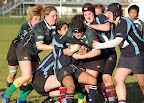 Alanagh Chipperfield (red banding on scrumcap) in action for Belfast Harlequins.