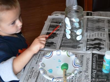 snowman painting kid craft