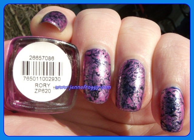 Zoya Rory Saran Wrap over Barry M Navy Label