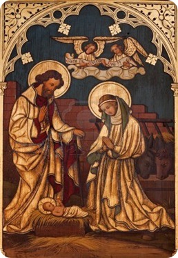 14820268-brussels--june-24-nativity-paint-on-the-wood-from-saint-antoine-church-on-march-2012-in-brussels