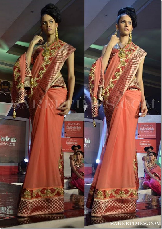 Sruthi_Sancheti_Orange_Designer_Saree