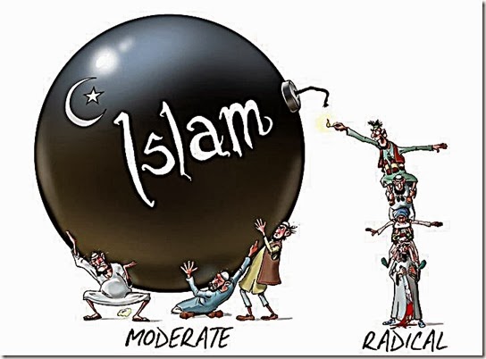 Moderates hold Islam bomb - Radicals lite Fuse