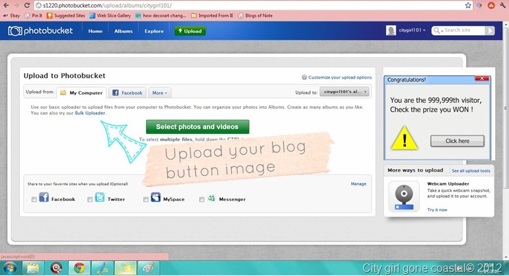 upload blog button to photobucket