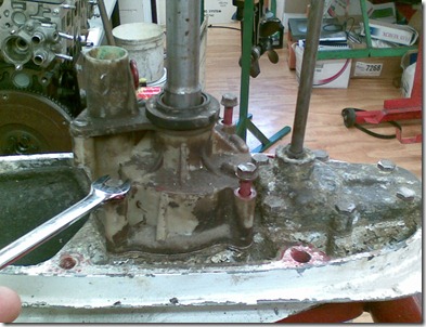 Removing bolts on impellor housing