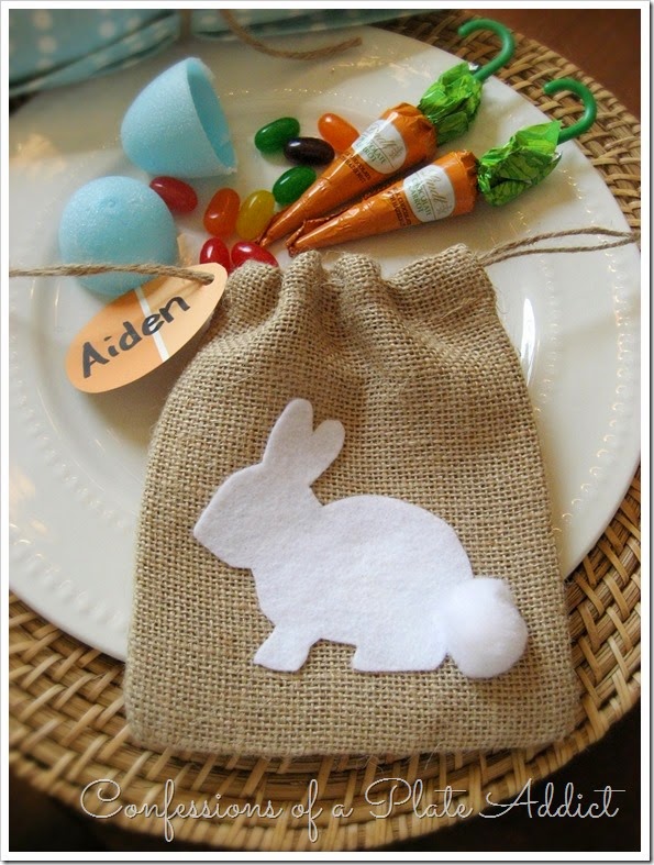 CONFESSIONS OF A PLATE ADDICT No-Sew Burlap Bunny Treat Bag CONFESSIONS OF A PLATE ADDICT No-Sew Burlap Bunny Treat Bag