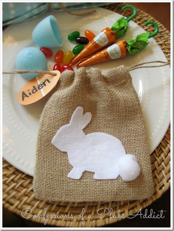 CONFESSIONS OF A PLATE ADDICT No-Sew Burlap Bunny Treat Bag