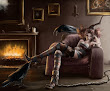 Ravens Near The Fireplace