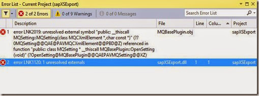 Unresolved symbol error Unresolved symbol error