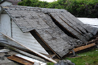 Carving up the roof is much safer when it's on the ground