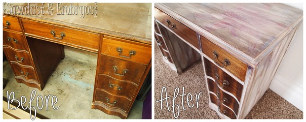 shabby flower desk