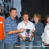 The winners of the Mr and Mrs Competition were Anthony and Barbra Hopkins, with John Hegarty, Ballina Beverages, Coca-Cola, Kieran Mulhern, Festival Chairman and Maureen Timlin, Festival PRO at the Crossmolina Festival. Picture: John O'Grady.