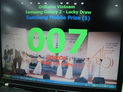 Oriflame SS Galaxy S2 - Trúng thưởng 12-3-2012 