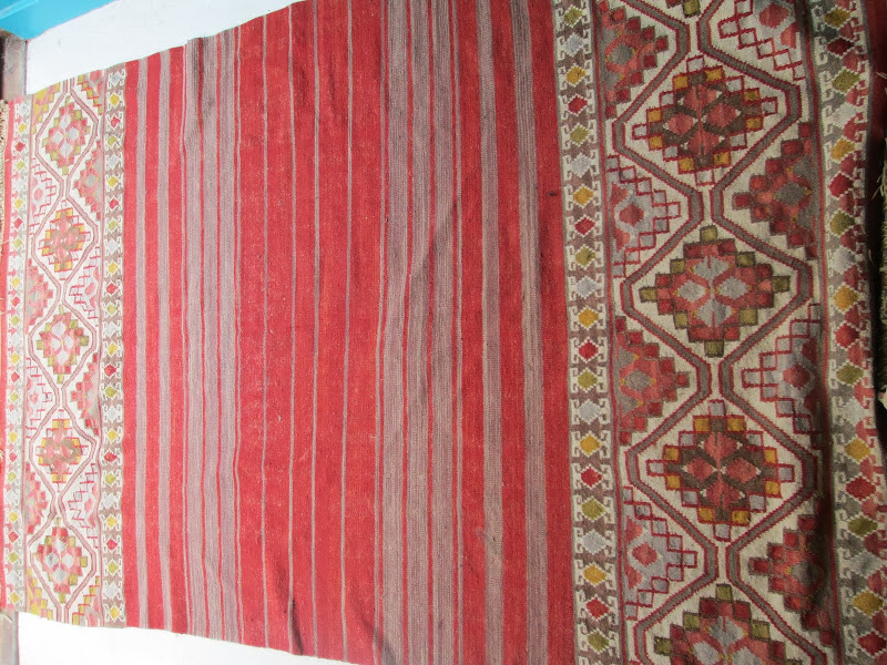 Kilim Red and Grey Rug