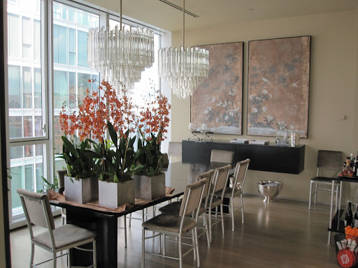 These orchids touch my dining room chandeliers.