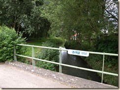 Wellen, Molenstraat: brug over de Herk. Het plaatje werd (opzettelijk?) ondersteboven vast geschroefd