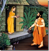 A disguised Ravana approaching Sita