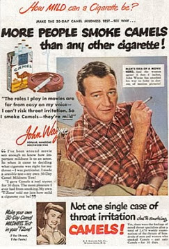 c0 John Wayne ad for Camel cigarettes
