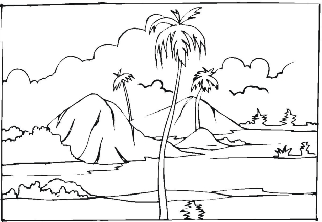 desenhos de paisagem com montanhas
