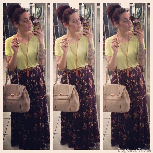 look saia longa estampada e blusa fluo look saia longa estampada e blusa fluo