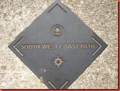 Plakette des South West Coast Path in Plymouth - Sign of the Coastal Path in Plymouth