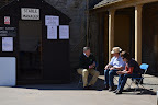 The stable management team take a well earned rest before the competitors flood in.