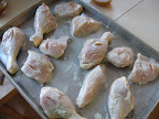 I marinated chicken breasts and legs overnight in a yogurt-based marinade for our chicken tikka masala. We cooked it in a very hot oven on a sheet pan, saving some of the marinade to use in the sauce later.