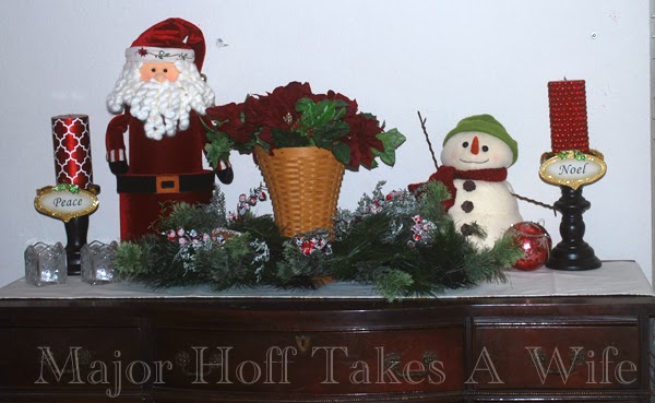 Playroom buffet with santa and snow man.jpg Playroom buffet with santa and snow man